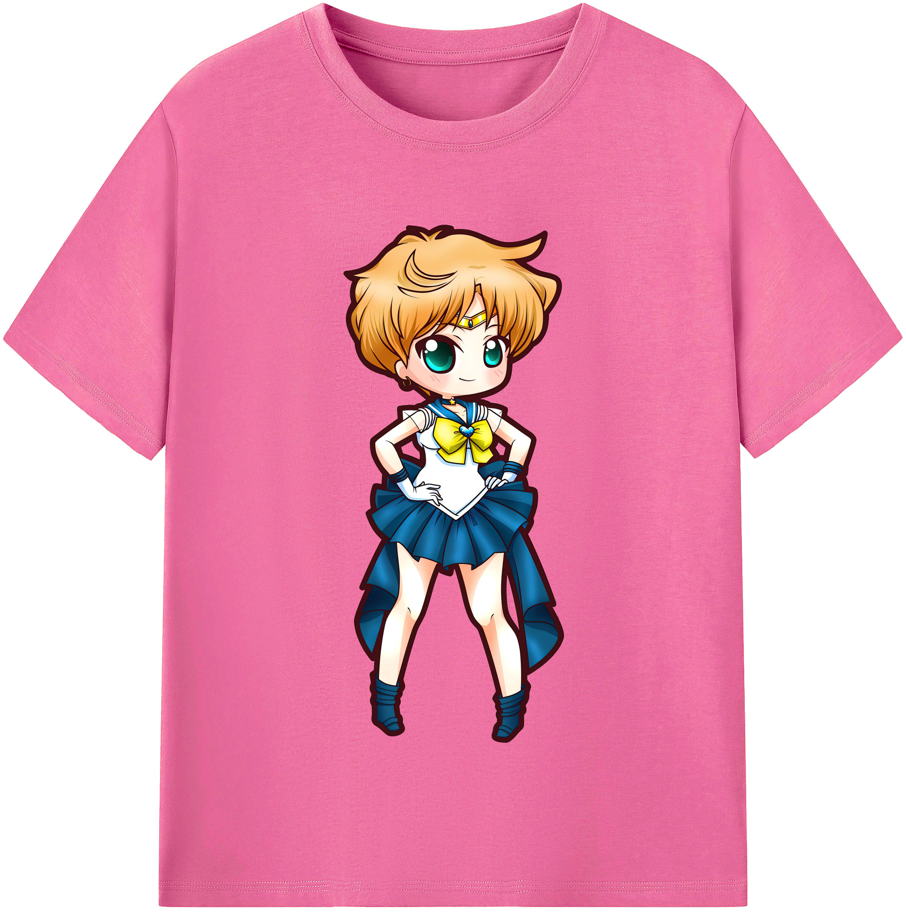 （画像用） 美少女戦士セーラームーン 天王はるか Sailor Moon Tenoh Haruka レディースカジュアルプリントTシャツ（綿100％）